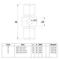 Buiskoppeling Inwendig koppelstuk-B / 26,9 mm
